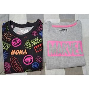 Spotted Zebra Marvel Girls Long-Sleeve‎ Thermal T-Shirts,2 pack Sz S (6-7)
